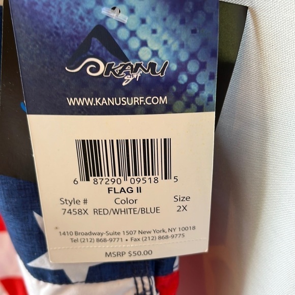 Kanu Patriotic Swim Trunks , Red, White & Blue - Picture 2 of 9